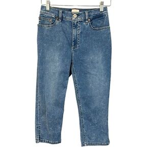 Alice + Olivia Emmie Capri Crop Jeans Sullivan Vintage Blue 25 Casual Chic